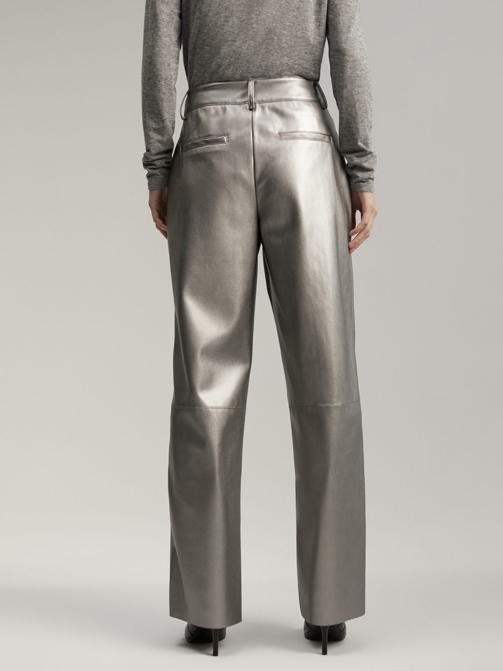 Wide Leg Silver Pants