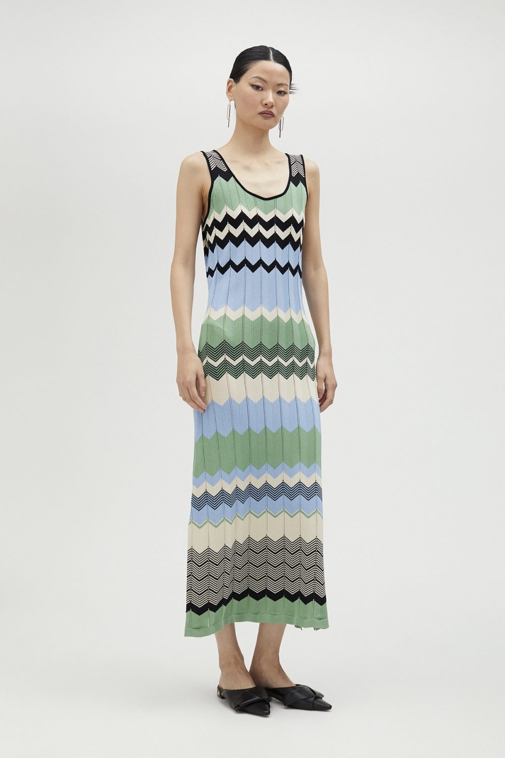 Long Zigzag Multicolor Dress
