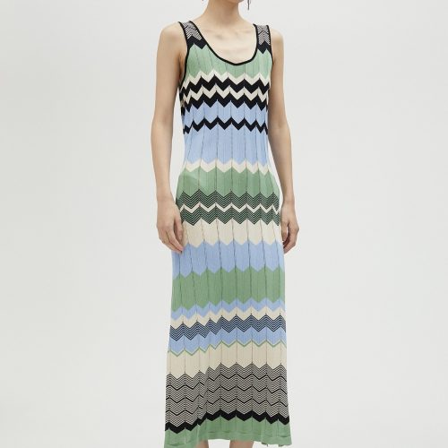 Long Zigzag Multicolor Dress