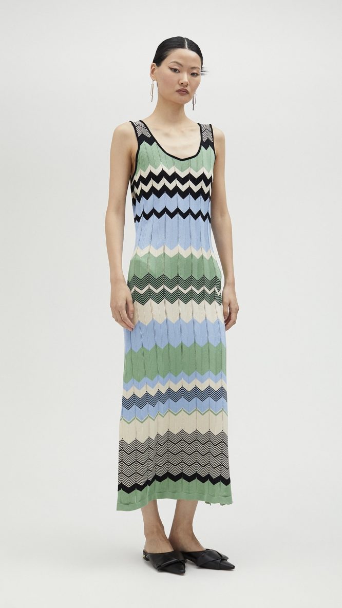 Long Zigzag Multicolor Dress
