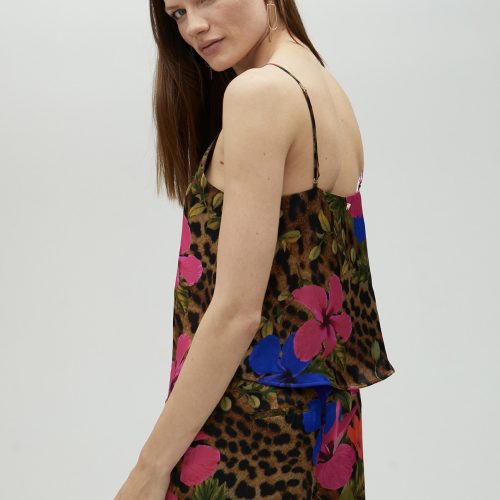 Camisole Animal Print Top With Straps