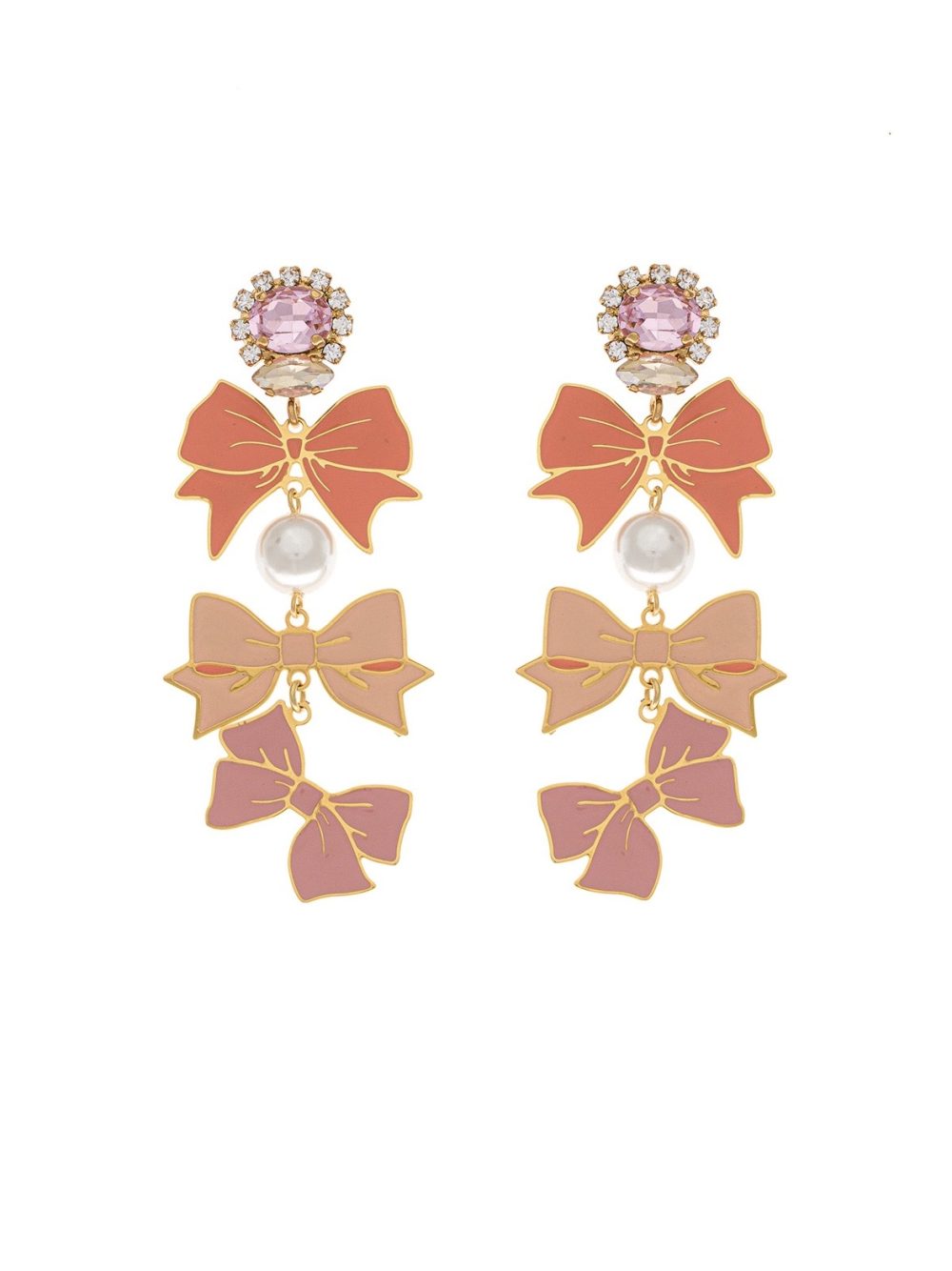 Peach Bows Earrings