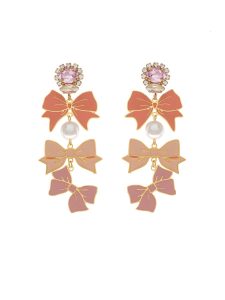 Bow Peach Earrings