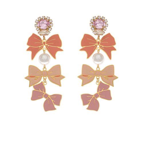 Peach Bows Earrings
