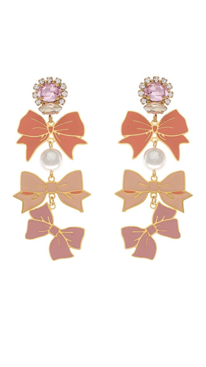 Peach Bows Earrings
