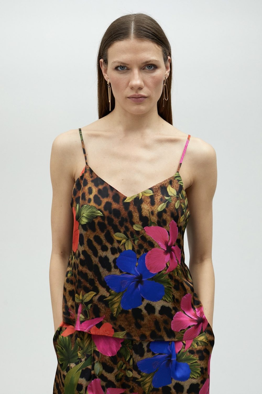 Camisole Animal Print Top With Straps