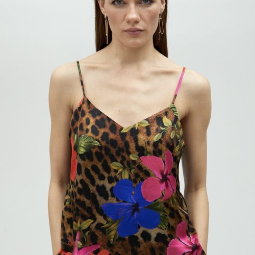Camisole Animal Print Top With Straps