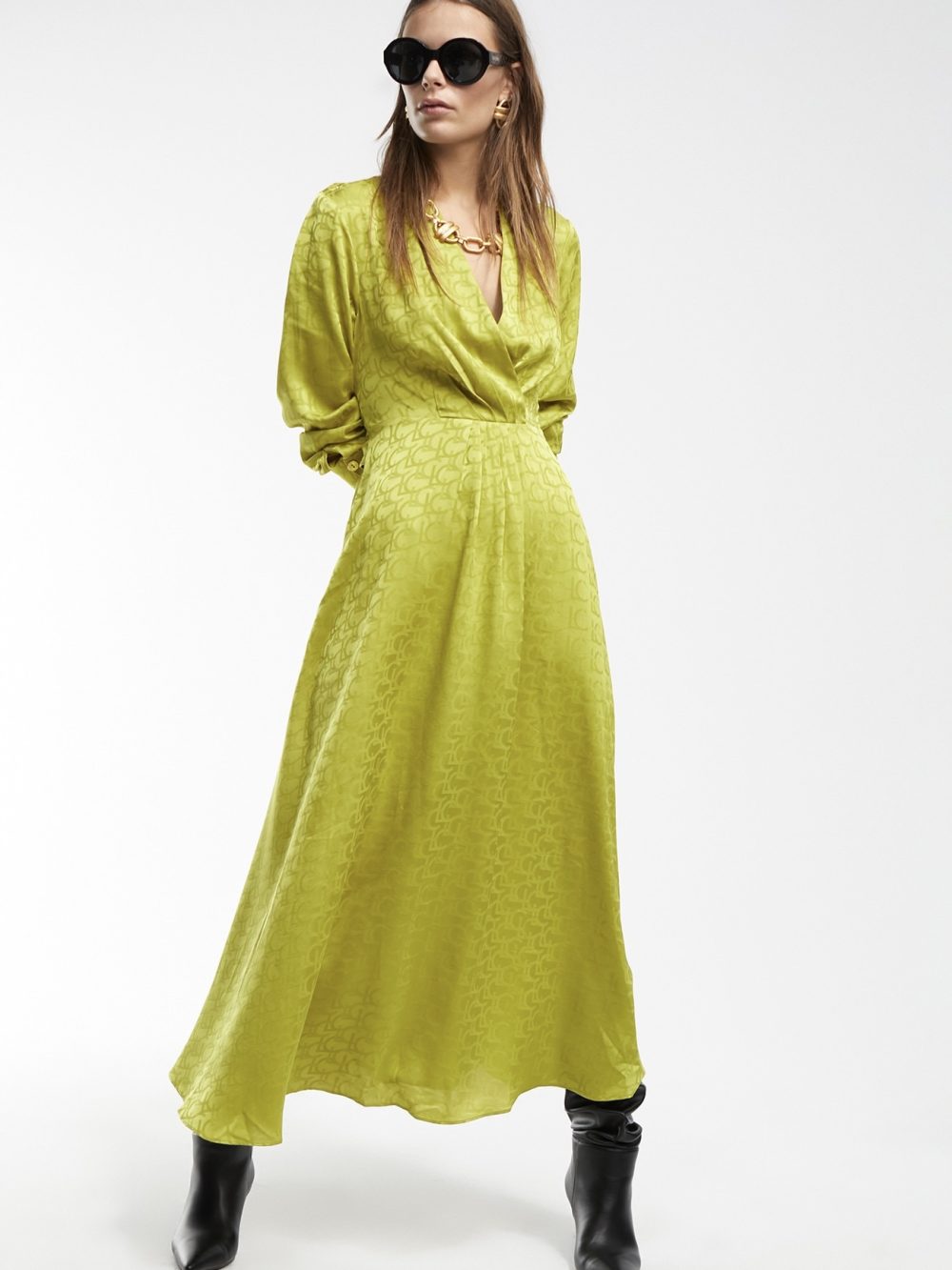 Lime Logo Print Dress