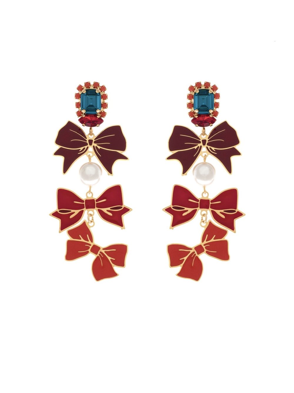 Red Bow Earrings