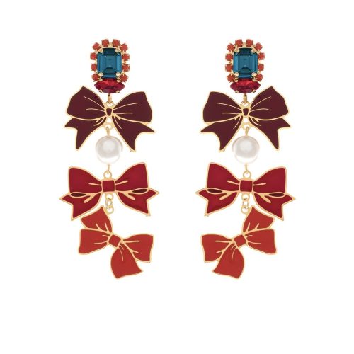 Red Bow Earrings