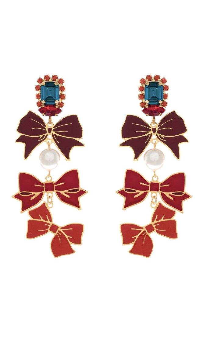 Red Bow Earrings