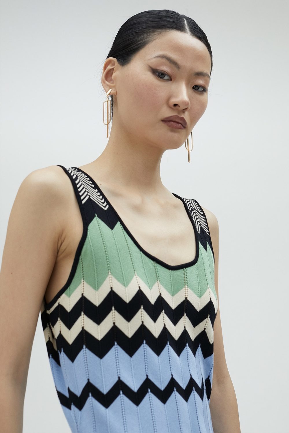 Long Zigzag Multicolor Dress