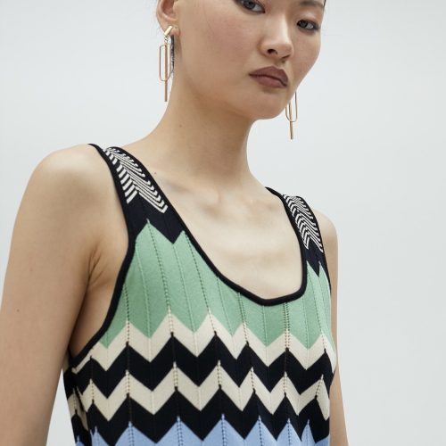 Long Zigzag Multicolor Dress