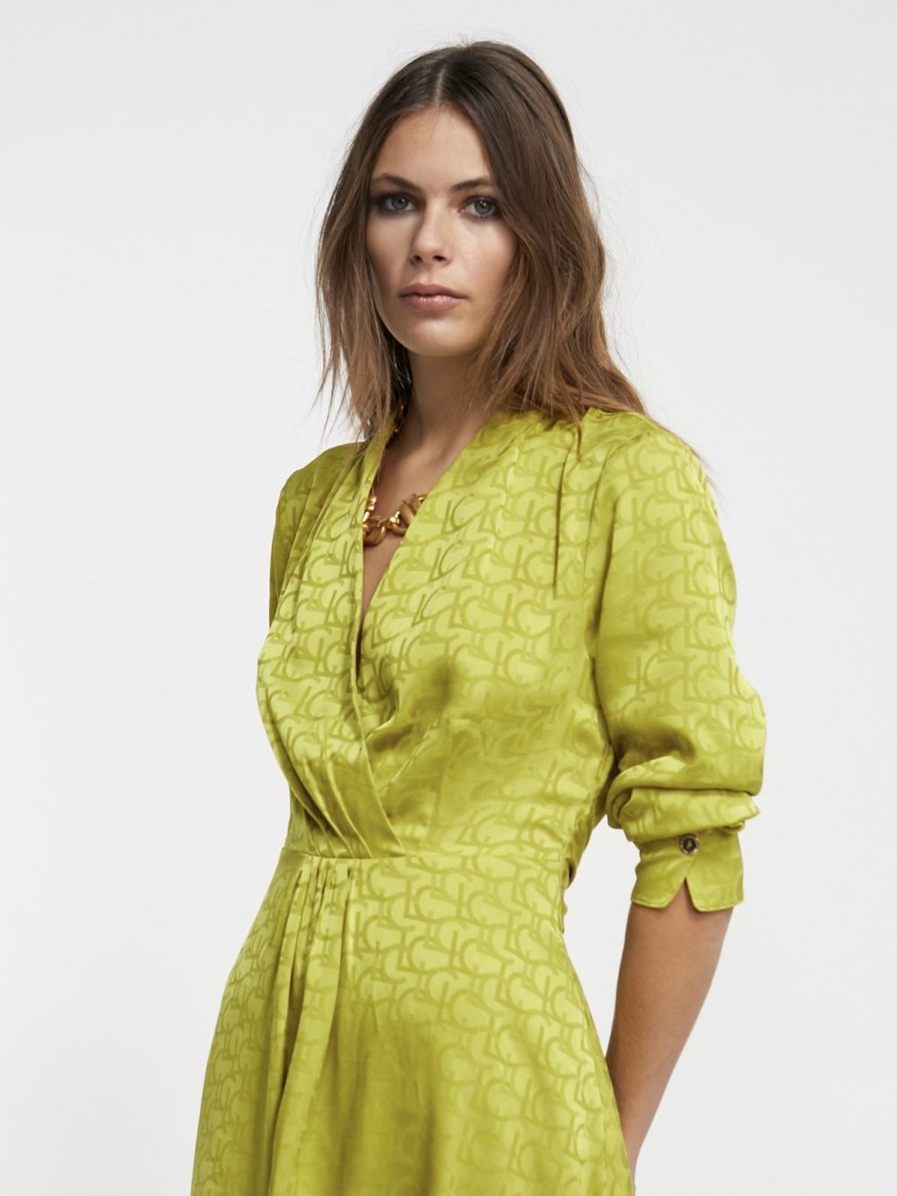 Lime Logo Print Dress