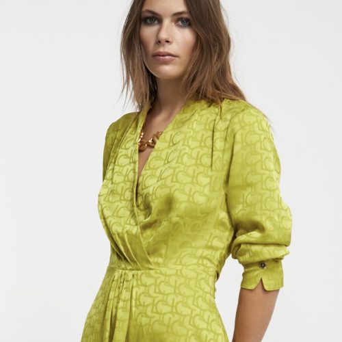 Lime Logo Print Dress