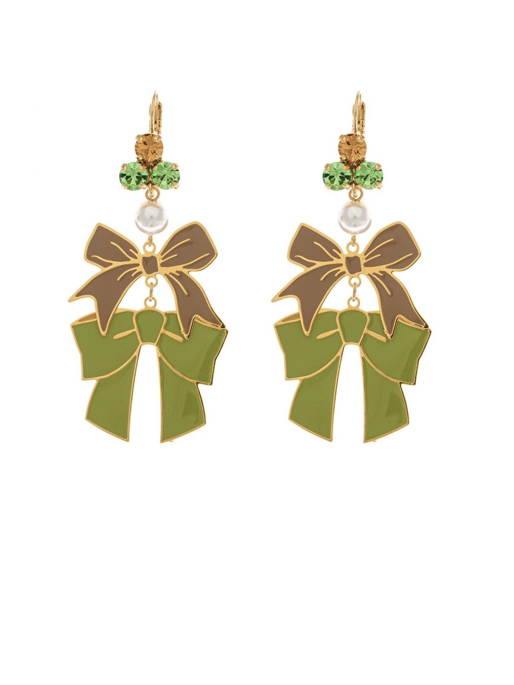 Green Bow Earrings