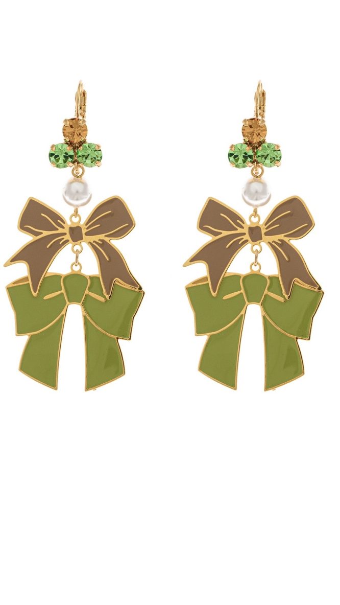 Green Bow Earrings