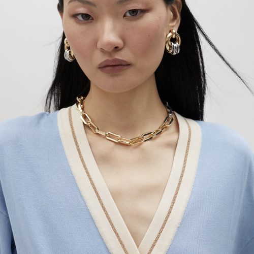 Basic Contrast Cardigan Light Blue