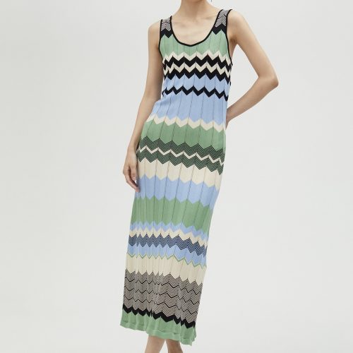 Long Zigzag Multicolor Dress