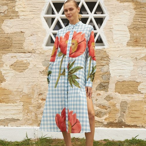 εικόνα-45 Anna Blue Shirtdress