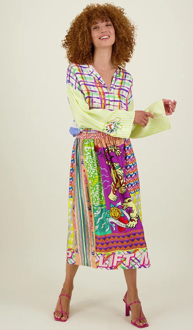 Vanessa Printed Midi Skirt-Artisan