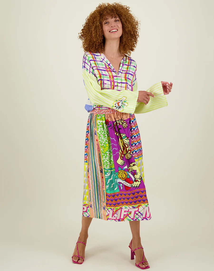 Vanessa Printed Midi Skirt-Artisan