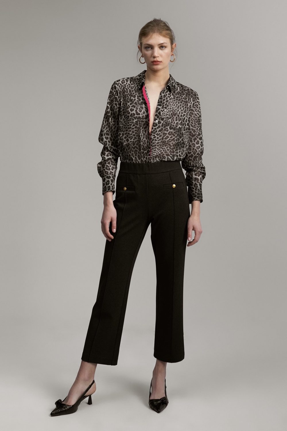 εικόνα-46 Deep Grey Trousers with Gold Button