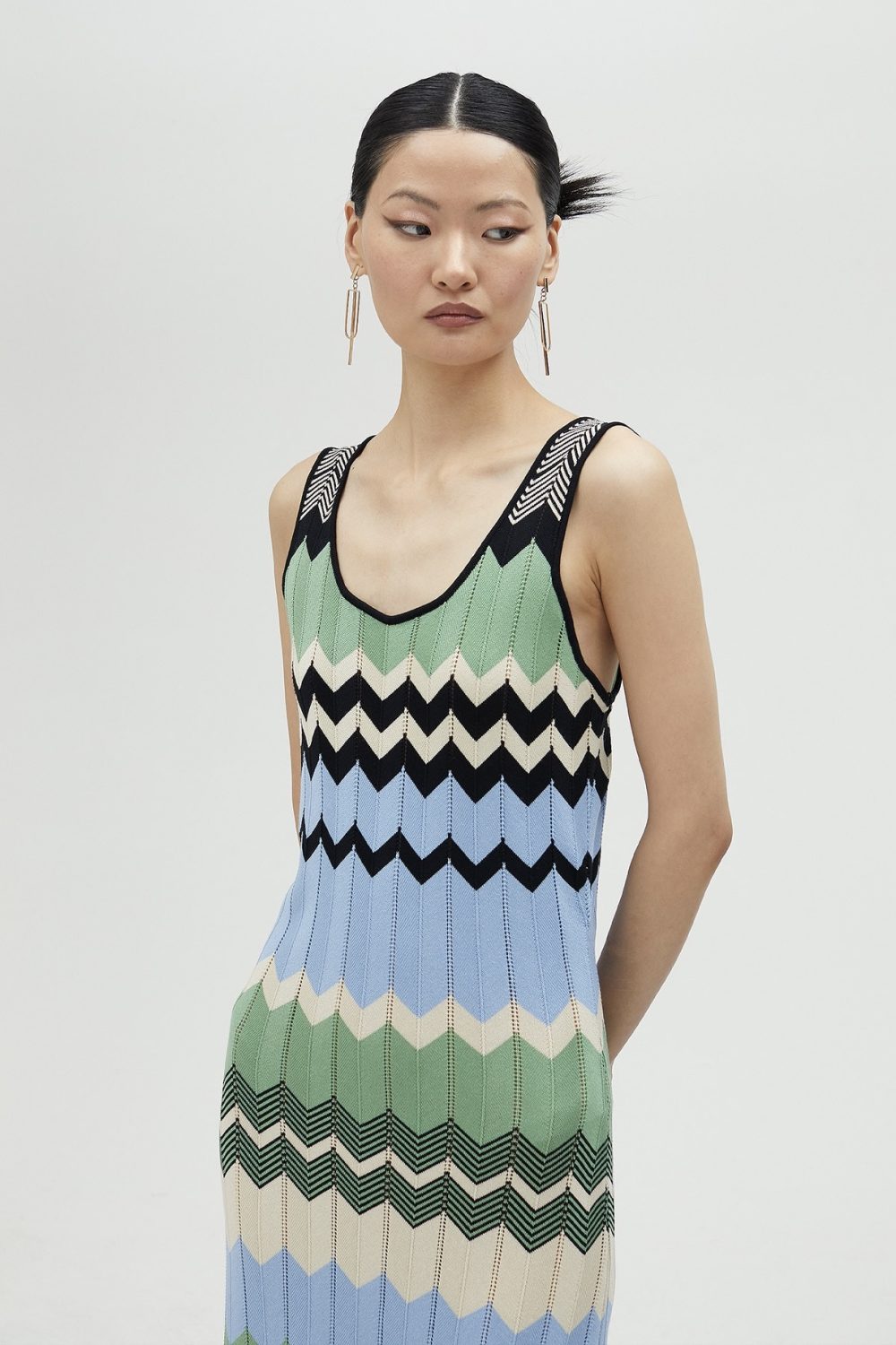 Long Zigzag Multicolor Dress