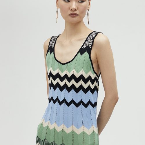 Long Zigzag Multicolor Dress