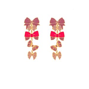 Bow Peach Earrings