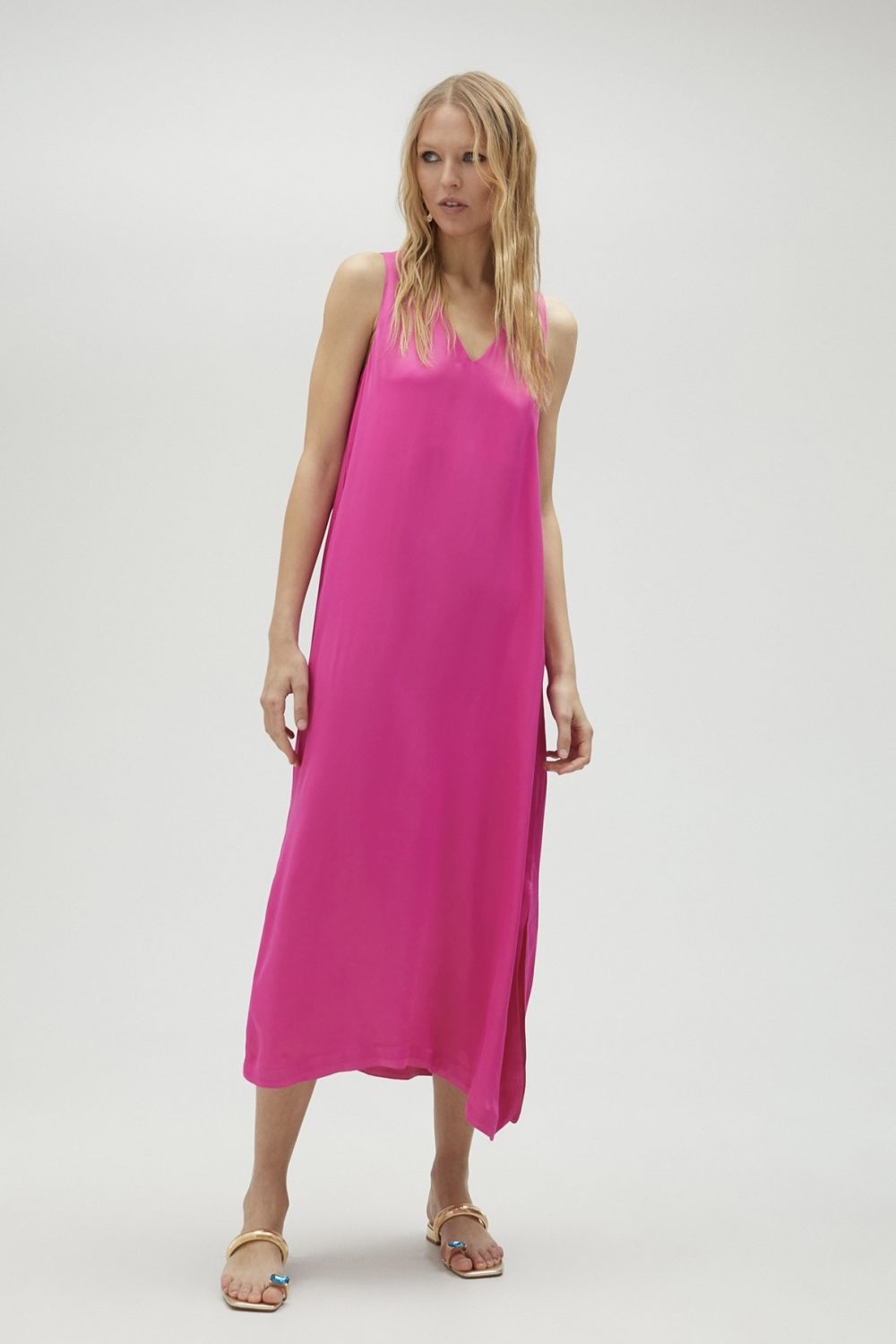 Fuchsia Satin Dress