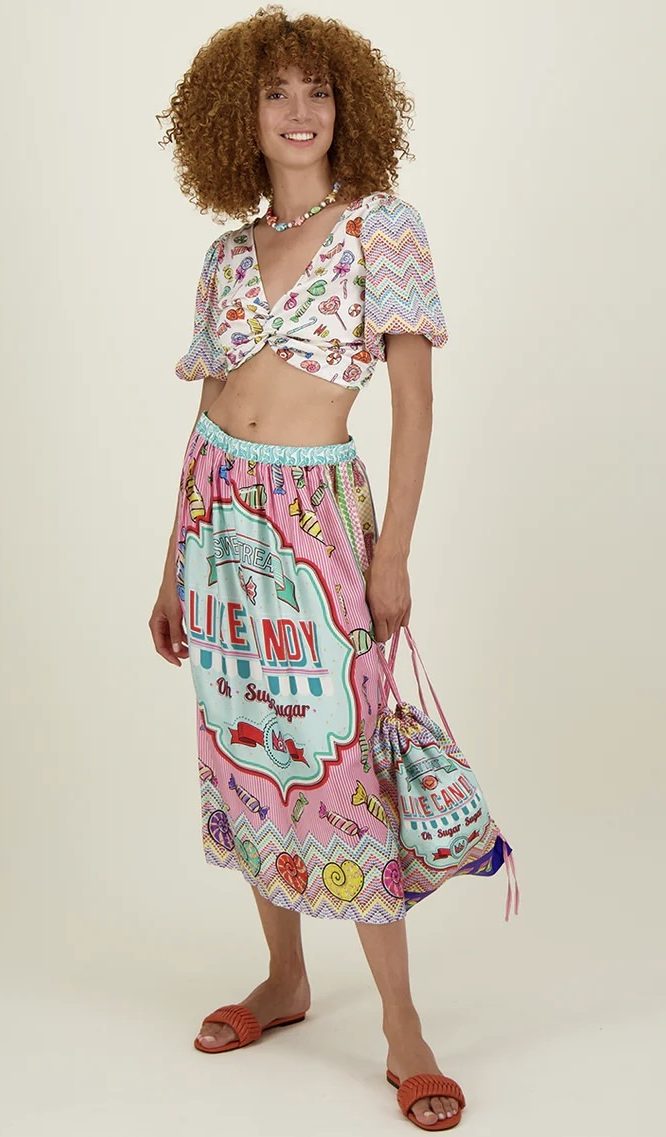 Sienna Puff Sleeve Top-Candy