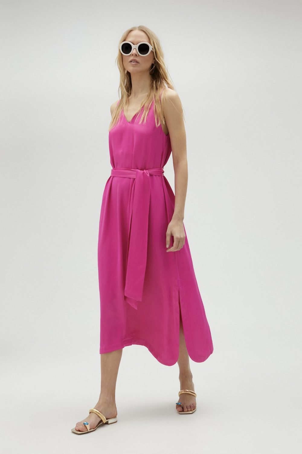 Fuchsia Satin Dress