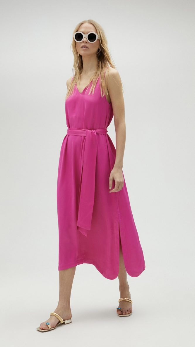 Fuchsia Satin Dress