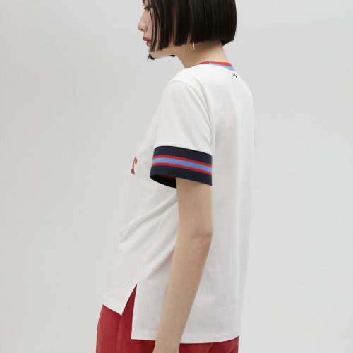 T-Shirt with Striped Sleeves