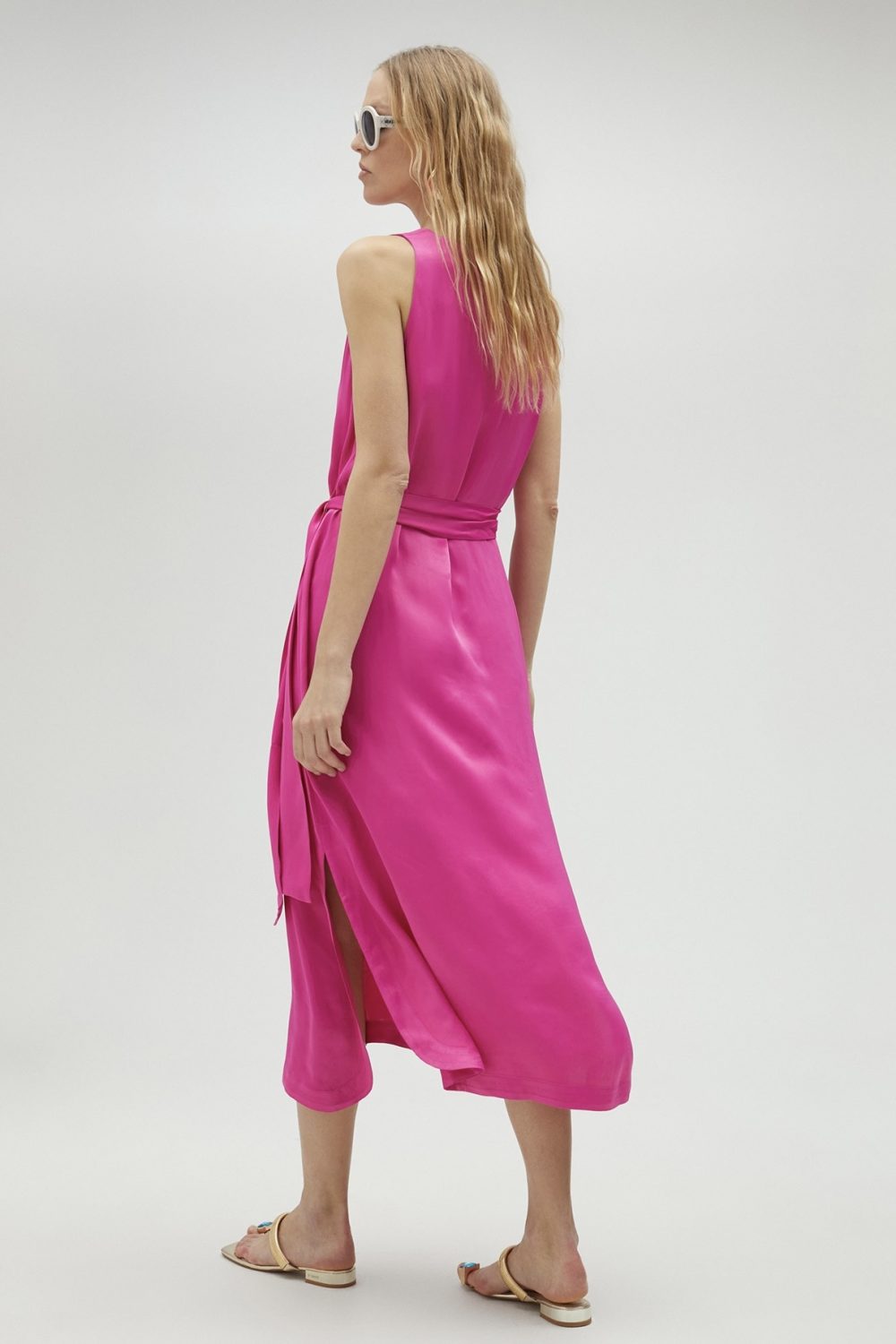 Fuchsia Satin Dress