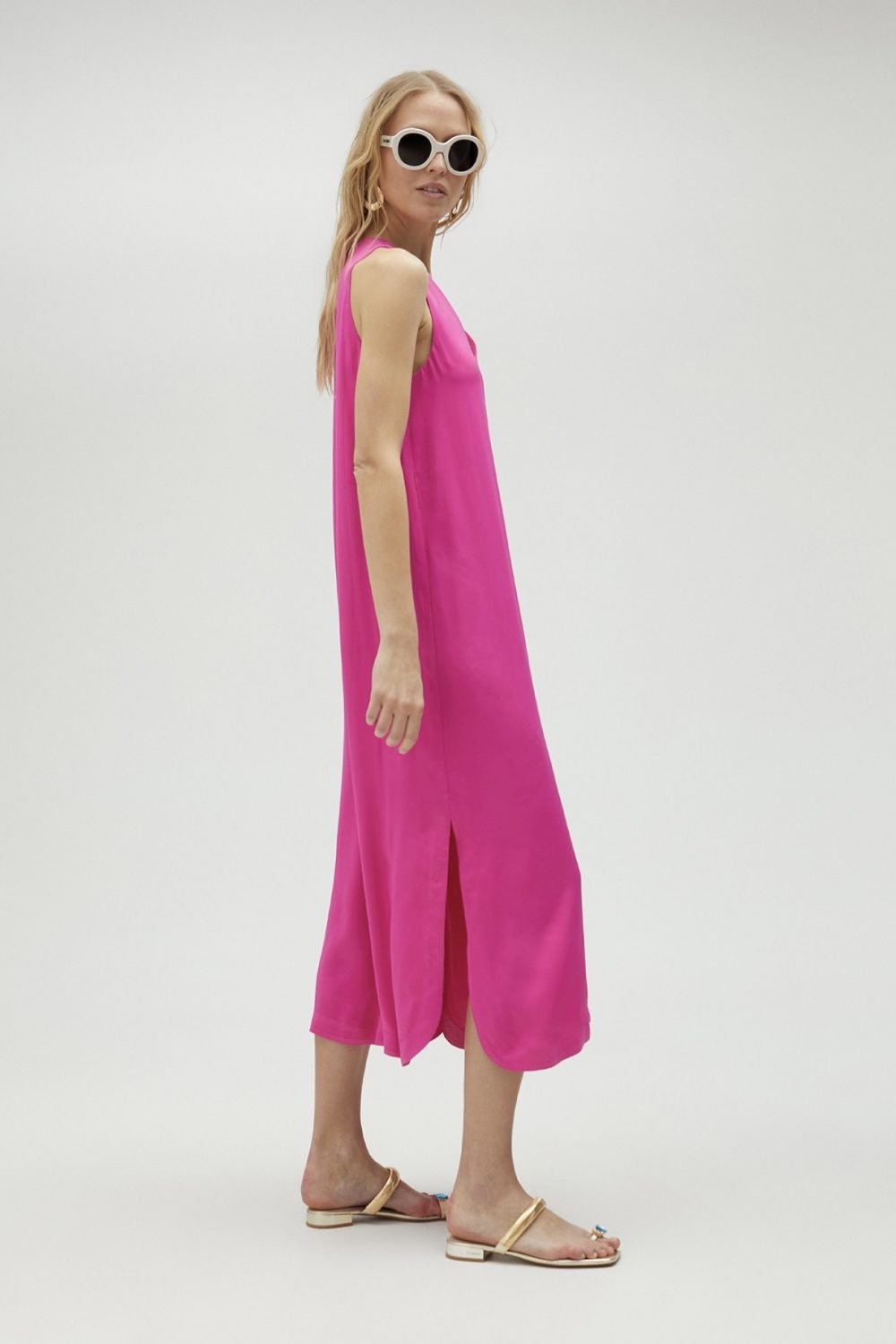 Fuchsia Satin Dress