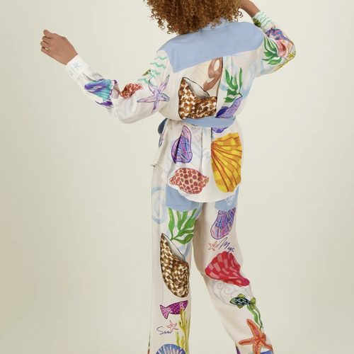 Crystal Combined Denim Shirt