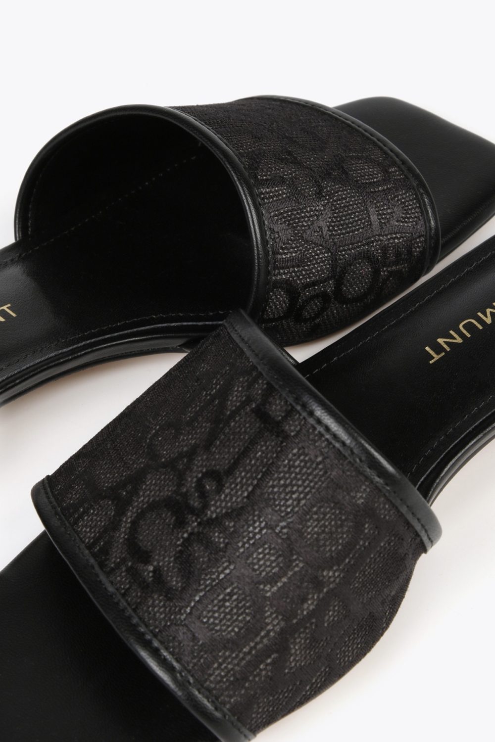 Slider Sandals In Monogrammed Mesh