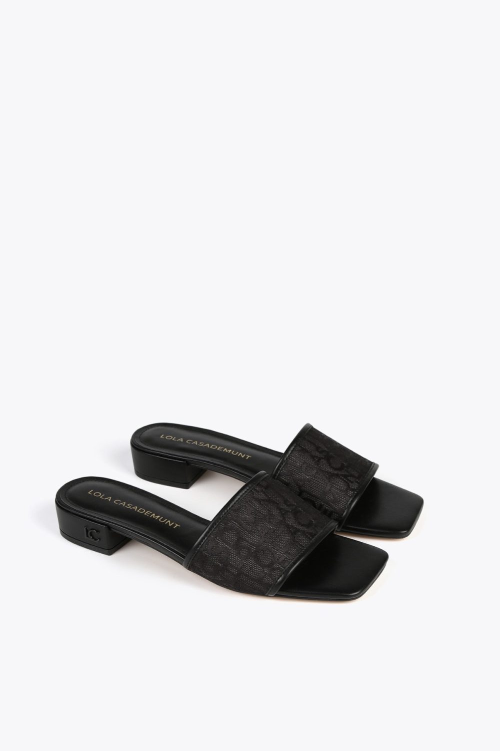 Slider Sandals In Monogrammed Mesh