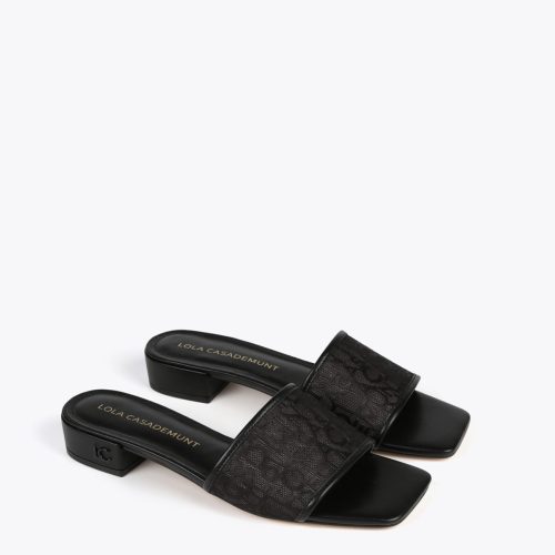 Slider Sandals In Monogrammed Mesh