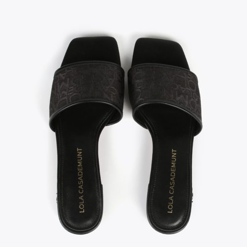 Slider Sandals In Monogrammed Mesh