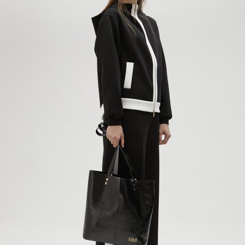 Black Trousers With White Side Detail