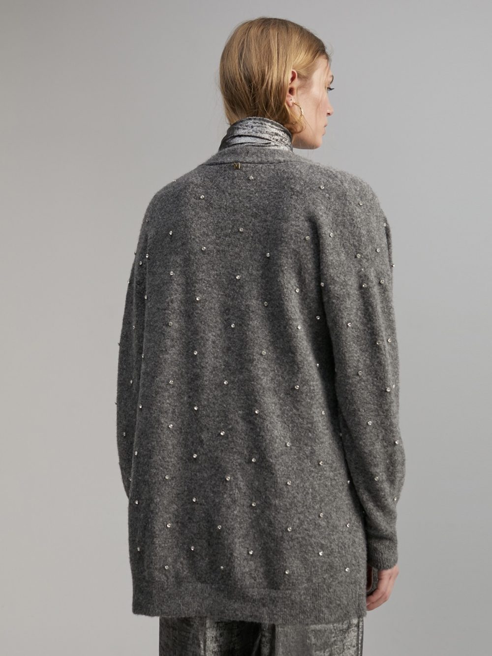 Cardigan With Rhinestone Detail