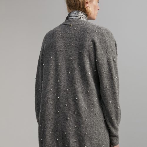 Cardigan With Rhinestone Detail