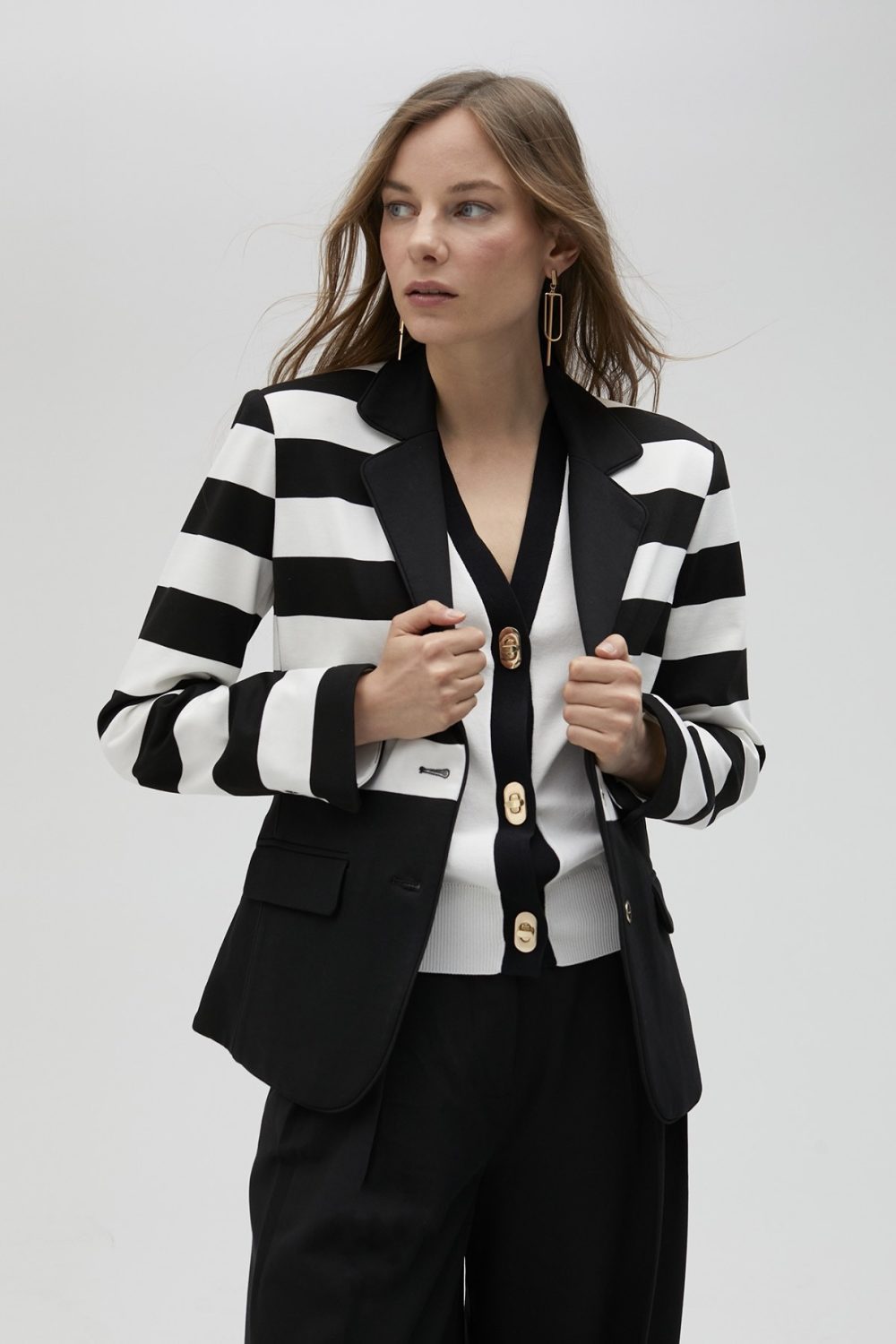 Black & White Striped blazer