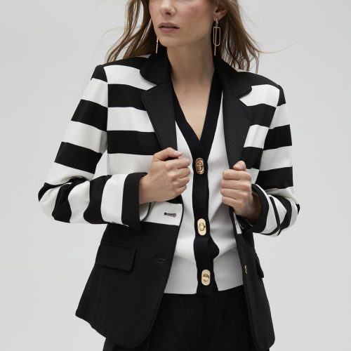 Black & White Striped blazer