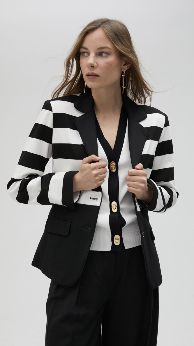 Black & White Striped blazer