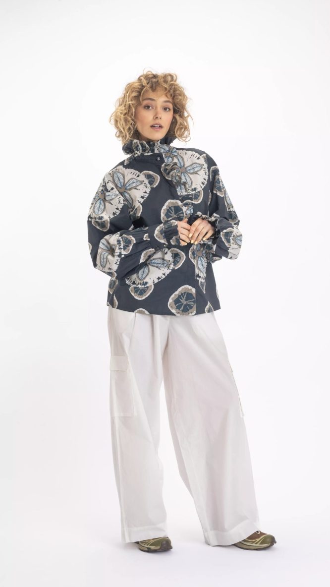 Vishnu Floral Print Charcoal Shirt