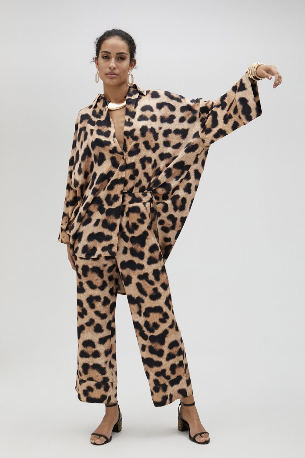 Animal Print Palazzo Trousers